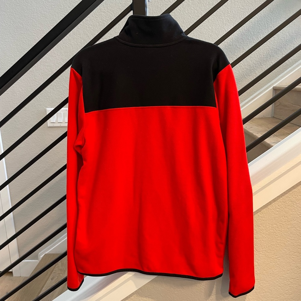 THE NORTH FACE TKA Glacier Quarter Zip Fleece Pullover in Red / Black size M - Picture 3 of 4